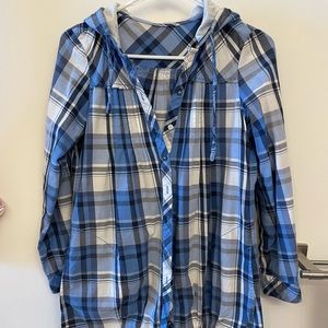 Plaid shirt with hoody for women